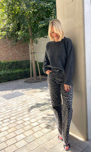 Simona grey leopard jeans