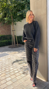 Simona grey leopard jeans