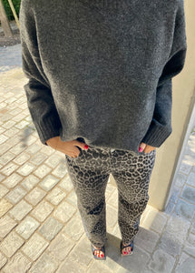 Simona grey leopard jeans